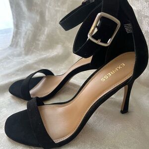 Express Black Suede Heels with Stiletto Design